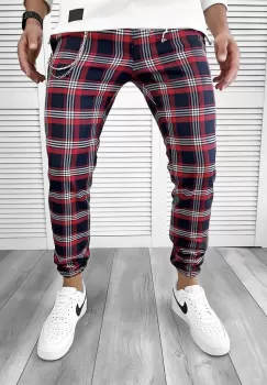 Pantaloni barbati casual in carouri 11965 imagine