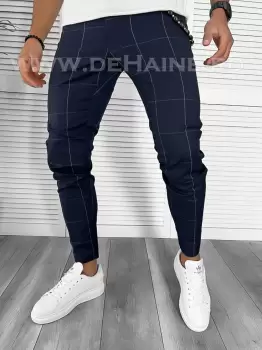 Pantaloni barbati casual regular fit bleumarin B7884 B3-4 imagine