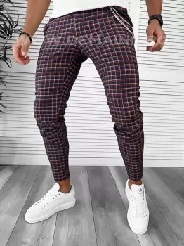 Pantaloni barbati casual regular fit grena B7932 F4-1 E imagine
