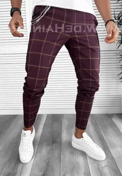 Pantaloni barbati casual regular fit grena B7945 O2-1.2 imagine