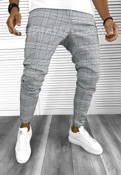 Pantaloni barbati casual regular fit in carouri A8466 F7- 5.3 imagine