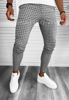 Pantaloni barbati casual regular fit in carouri B1886 B3-2.2 imagine