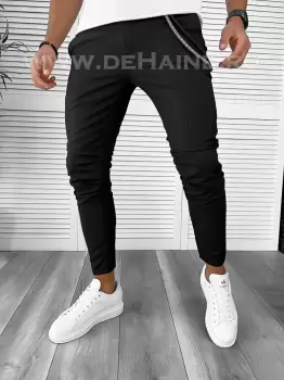 Pantaloni barbati casual regular fit negri B7879 12-1 E imagine