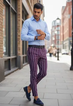 Pantaloni barbati eleganti grena CU MIC DEFECT DEF1556  P18-2.1 imagine