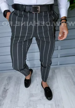 Pantaloni barbati eleganti gri B1301 F1-2 imagine