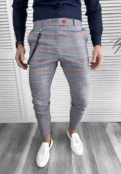Pantaloni barbati eleganti in carouri 10062 E imagine