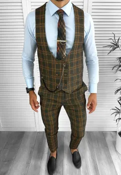 Pantaloni barbati eleganti in carouri  1745 O3-3.3 imagine