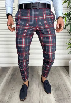 Pantaloni barbati eleganti in carouri B1745 imagine