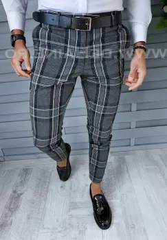Pantaloni barbati eleganti in carouri B1877 I11-4.3 imagine
