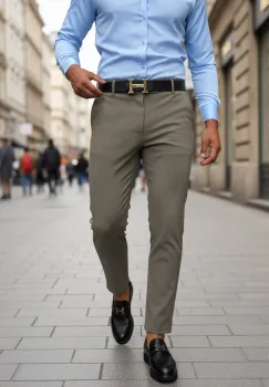 Pantaloni barbati eleganti maro 13547 imagine