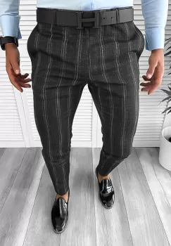 Pantaloni barbati eleganti negri B1551 61-4 E~ imagine