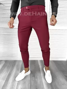 Pantaloni barbati eleganti regular fit grena B1734 5-4 E* F3-1 imagine