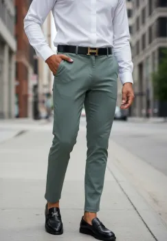 Pantaloni barbati eleganti verzi 13545 imagine