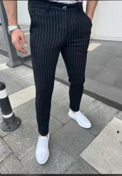 Pantaloni barbati smart casual bleumarin 22223 imagine