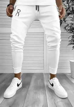 Pantaloni de trening alb conici 12260 imagine