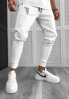 Pantaloni de trening alb cu mic defect DEF750 D4-5.2 imagine
