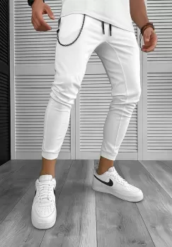 Pantaloni de trening albi conici 12606 114-5 imagine