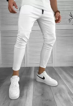 Pantaloni de trening albi conici 12609 113-4 imagine