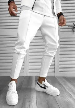 Pantaloni de trening barbati slim fit alb 10333 D2-1.1 imagine