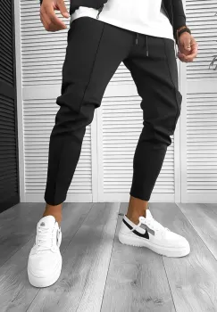 Pantaloni de trening barbati slim fit negru 10100 D2-1.1 imagine