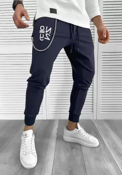 Pantaloni de trening bleumarin conici 10140 imagine
