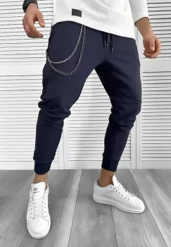 Pantaloni de trening bleumarin conici 10141 imagine