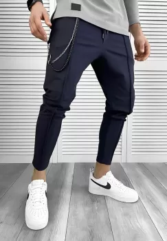 Pantaloni de trening bleumarin conici 10274 19-5 imagine