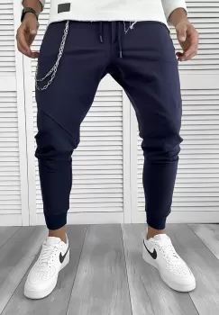 Pantaloni de trening bleumarin conici 12111 imagine