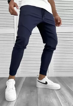 Pantaloni de trening bleumarin conici 12128 imagine