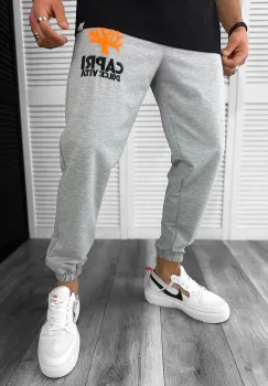 Pantaloni de trening cargo bej conici 12918 P20-4.1 imagine