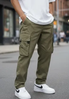 Pantaloni de trening cargo  kaki  conici Y307 P20-4.1 imagine