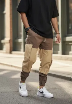 Pantaloni de trening cargo  maro  conici Y356 P20-4.2 imagine