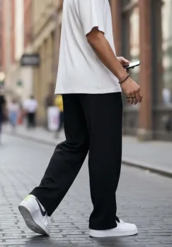 Pantaloni de trening cargo  negri  conici Y125 20-1 imagine