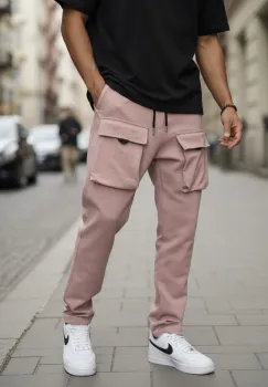 Pantaloni de trening cargo  roz  Y198 P18-5.3 imagine