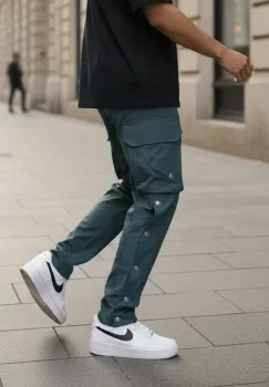 Pantaloni de trening cargo  verzi  conici Y013 O4-3.1 imagine