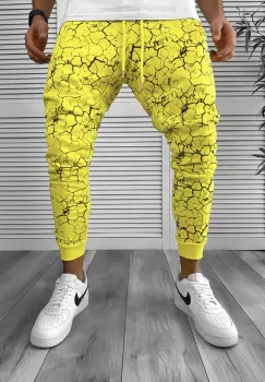 Pantaloni de trening conici galbeni K415 91-3.1 imagine