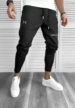 Pantaloni de trening conici negri B9869 imagine