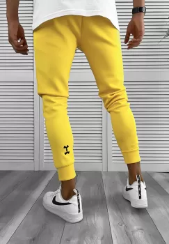 Pantaloni de trening galbeni silon conici 12379 imagine