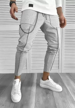 Pantaloni de trening gri conici 10142 imagine