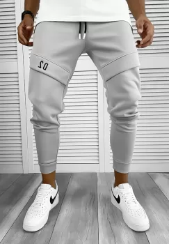 Pantaloni de trening gri conici 12180 imagine