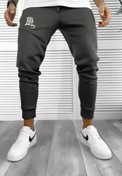 Pantaloni de trening gri inchis silon conici 12375 imagine