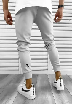Pantaloni de trening gri  silon  conici  CU MIC DEFECT DEF12379  O3-1.2 imagine