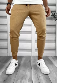 Pantaloni de trening maro conici 12205 imagine