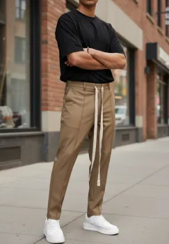 Pantaloni de trening maro conici 2654 imagine