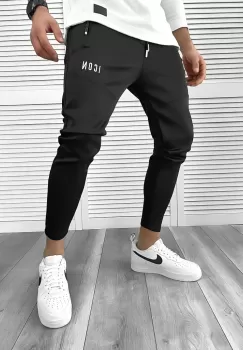 Pantaloni de trening negri conici 10209 imagine