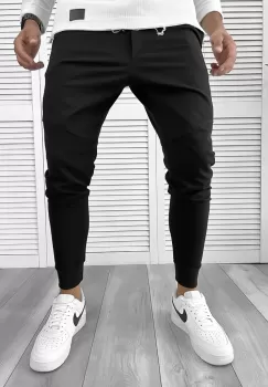 Pantaloni de trening negri conici 12112 imagine