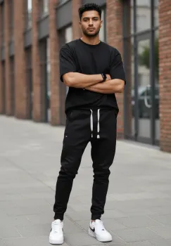 Pantaloni de trening negri L1128 imagine