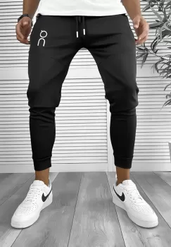 Pantaloni de trening negru conici 12260 imagine