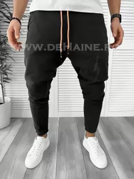 Pantaloni de trening negru conici K026 17-5.1 imagine