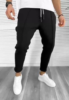 Pantaloni de trening negru conici K192 D4-3.1 imagine